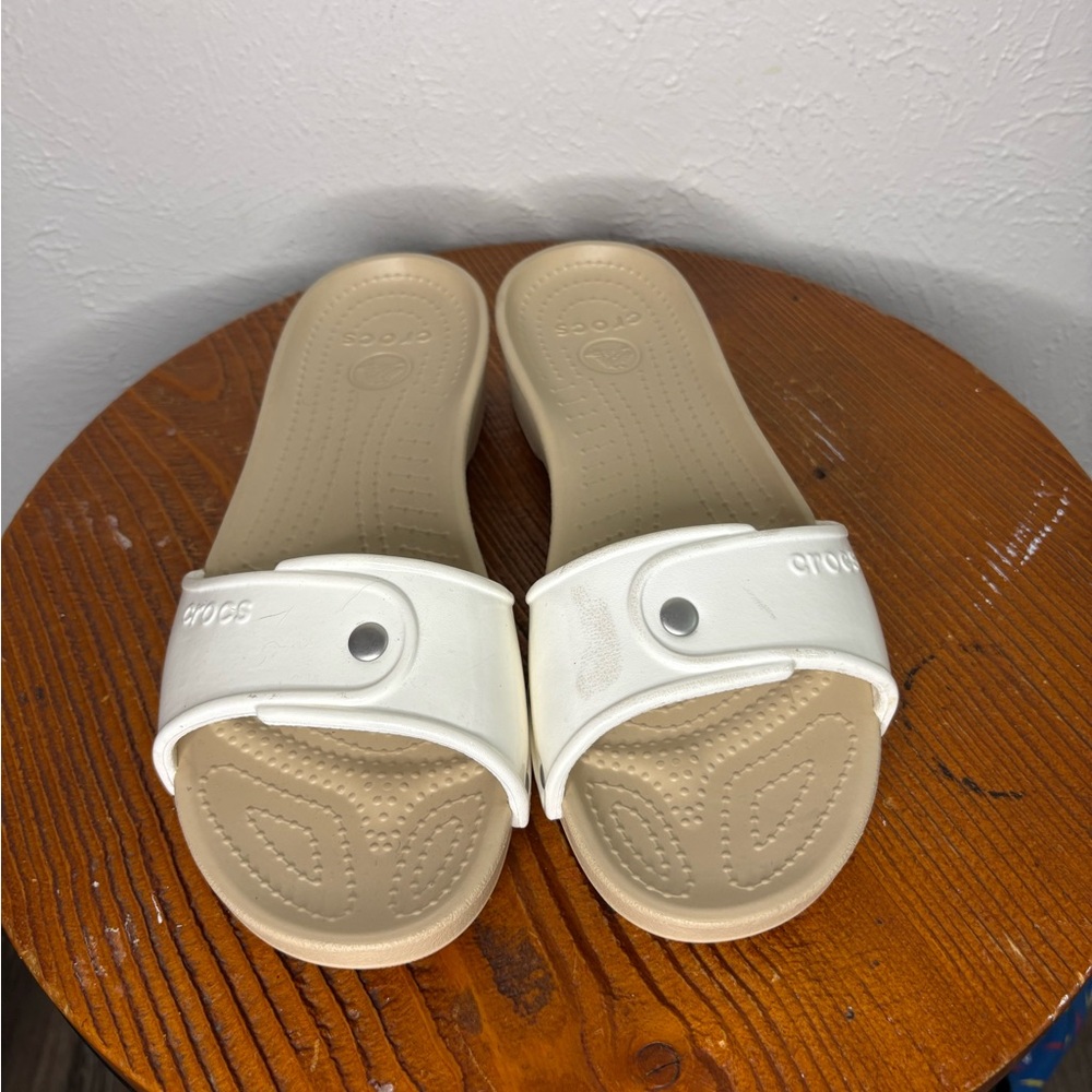CROCS Women's Cream Slide Mules